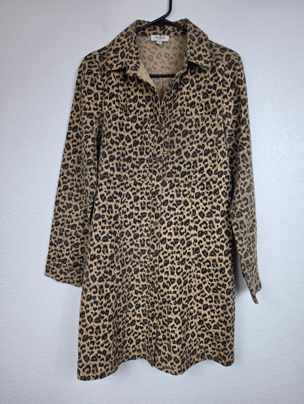Anthropologie Umgee Leopard Print Shirt Dress Size Small